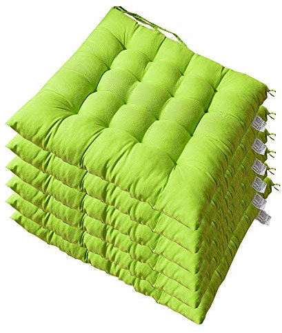 AGDLLYD 6 Coussins de Chaises Carrés 40x40 Coussins de Siège Décoration Maison Coussin Mat Matelassée,Confortable et coloré - Idéal pour intérieur et extérieur (Vert020)