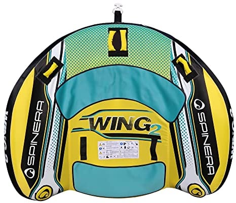 SPINERA Wing Towable Wasser Tube 2 & 3 Personen – Fliegendes Action-Tube mit Flügeldesign, 840D Nylon Full Cover, Boston Ventil & Quick Connector – Luftkammern für Sicherheit & Speed (Wing 2 Pers.)
