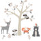 Little Deco Wandsticker Waldtiere Zoo I Wandbild 89 x 54 cm (BxH) beige I Fuchs Hirsch Eule Wandtattoo Kinderzimmer Aufkleber Skandinavische Babyzimmer Deko DL524-5