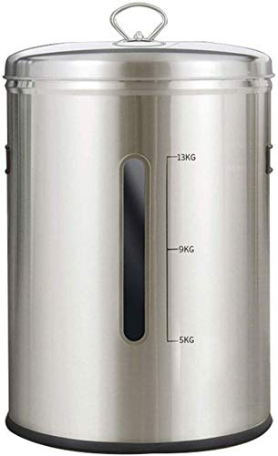 Stainless Steel Rice Container, airtight Rice Barrel Storage for Soybean Flour Grain, Storage Jars Storage Box Muesli Dispenser Large containers with lids for The Kitchen