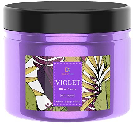 Epoxidharz Farbe, Metallic Seifenfarbe - 60g Viole Pulver Pigment für die Epoxy Resin Farbe, Seifenherstellung, Mica Powder Farbpigmente - Harz Pigmentpulver Farben für Epoxidharz, Slime, Lipgloss
