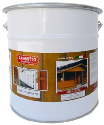 ZAMBOTTO VERNICI Esmalte encerado disolvente (plano) brillante para madera interior y exterior de 0,75 a 5 litros (2,5 litros, blanco - 118)