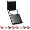 FACATH Porte-Cartes de Visite, étui en Cuir Microfibre de Luxe, Porte-Cartes en métal, Porte-Carte Fin, Porte-Cartes de Visite pour Homme et Femme avec Fermeture magnétique (Noir)