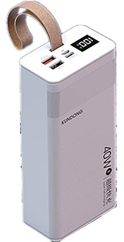 ZHONGING Portable charger 50000mAH high-capacity power bank, up to 40W super fast charging output, suitable for Apple, Huawei oppo, vivo tablets White 50000mah main 40W fast flagship