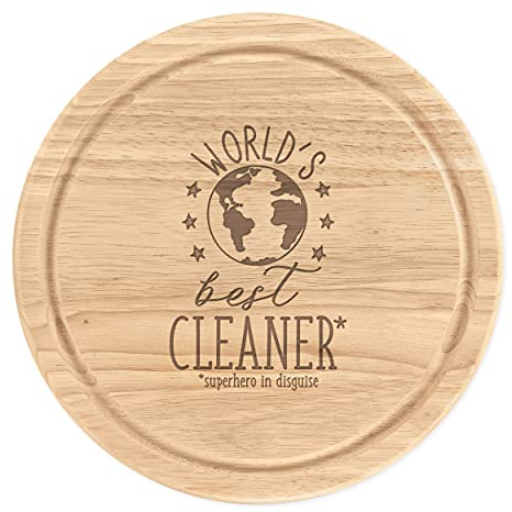 World's Best Cleaner Wooden Chopping Cheese Board Round 25cm
