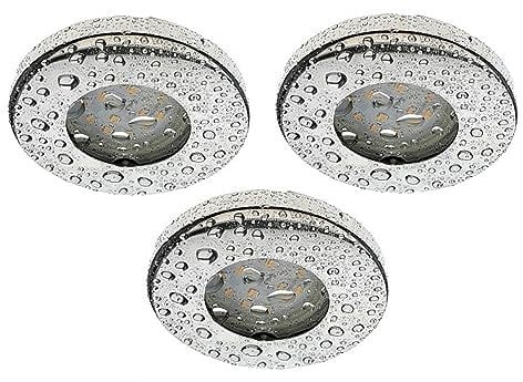 Trango 3er Set 6729IP65-038MOSD IP65 LED Einbaustrahler aus Edelstahl poliert inkl. 3x 5 W 3-Stufen dimmbar 3000K warmweiß Ultra Flach LED Modul, Bad Einbauleuchte, Dusche Deckenstrahler