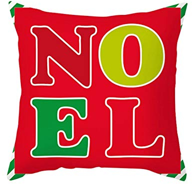 Homxi Deko Kissenhüllen Weihnachten 45x45cm,Kissenbezug Polyester Noel,Weihnachten Kissenbezug Rot Grün