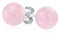 Einfache Halbedelstein Hellrosa Quarz Runde Kugelohrstecker Für Frauen Teenager .925 Sterling Silber 6MM