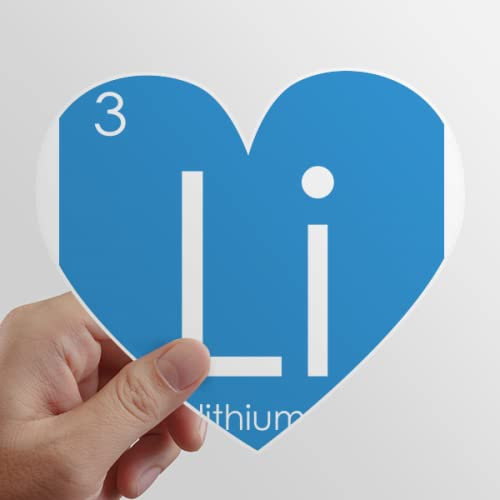 Chemie Elemente Periode Tabelle Alkali Metall Lithium Li Heart Vinyl Sticker Gepäckaufbewahrung Graffiti Decal