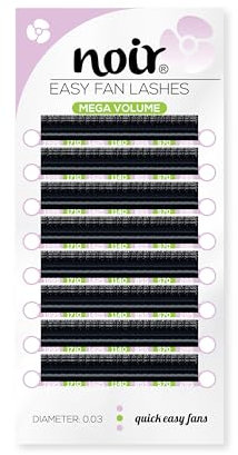 Noir Volume Lashes Easy Fan Lashes D curl 0.03 15mm Mega Volume Self Fanning Eyelash Extensions