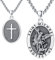 Eusense St Michael Halskette Heiliger Erzengel Michael Schutzengel Anhänger 925 Silber Schmuck für Damen Herren