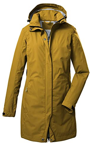 killtec Women's Parka/parka fonctionnelle 2 1/2 couches avec capuche amovible KOS 93 WMN PRK, dark yellow, 38, 39143-000