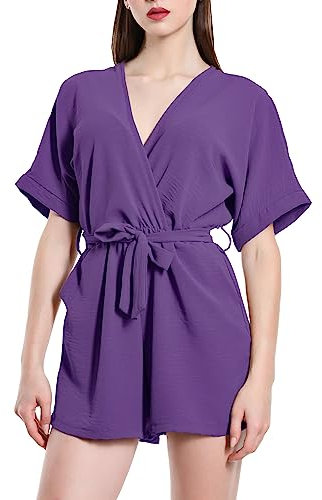 JOPHY & CO. Tuta Lunga Donna Scollo V (cod. 6797) (M, Viola Corto)