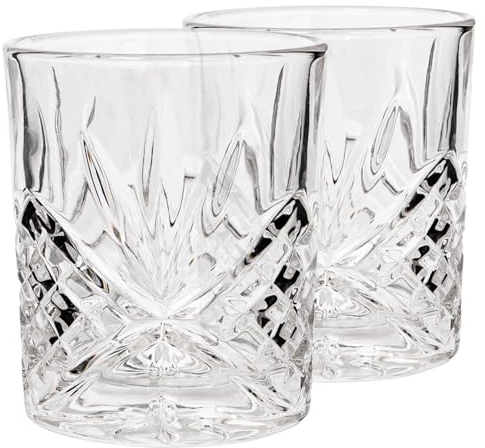 Rink Drink Classic Whisky Glasses - Pack of 2-310ml - Dishwasher Safe Cups Old Fashioned Tumbler Glasses Drinking Water, Whisky & Juice