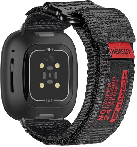 torbollo Watch Band compatibile con Versa 3/Versa 4/Sense/Sense 2, cinturino regolabile in nylon resistente stile militare tattico braccialetto di ricambio per gli uomini