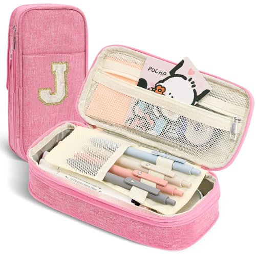 GIFTOXO Federmäppchen, Federmäppchen für Mädchen und Frauen, adrettes Federmäppchen, großes Federmäppchen mit Reißverschluss, Schulbedarf, ästhetisches Federmäppchen für Kinder, Teenager, Mädchen, J