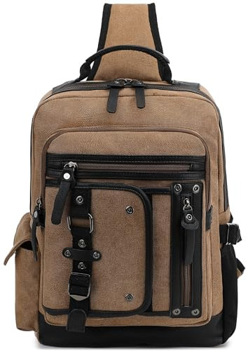 H HIKKER-LINK Umhängetasche aus Segeltuch, Retro-Stil, Umhängetasche, Broen XL, X-Large, Retro