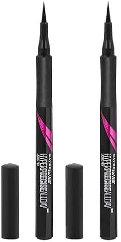 Maybelline New York Eyeliner, Hyper Precise Allday Liner, Wisch- und wasserfest, Nr. 700 Black (Packung mit 2)
