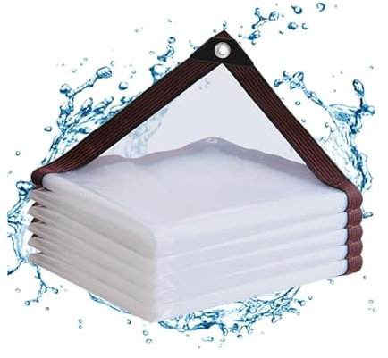 JMDNTQ Bâche Transparente avec Oeillets 4x6m, Bâche Imperméable pour Extérieur, Bâche Transparente Pergola Utilisation Polyvalente, pour Serre de Plantes Jardin Meubles de Jardin