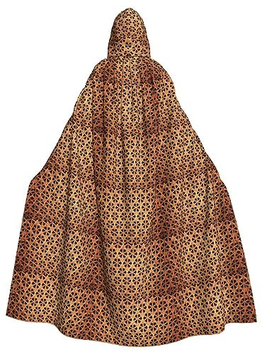 BREAUX Wicker Woven Grid Print Hooded Poncho Unisex Hooded Poncho Poncho with Hood Halloween Adult Hooded Poncho, Schwarz , One size