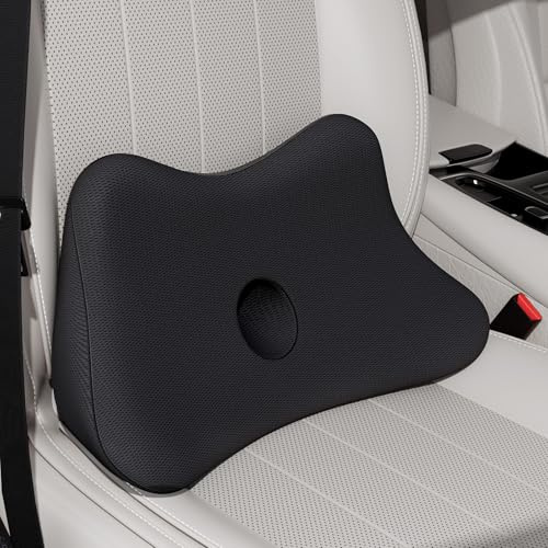 Benazcap Autositzkissen – Ergonomisches Lendenwirbelstützkissen – Memory-Schaum-Autositzpolster – Steißbein Entlastung – Autositzkissen zum Fahren – Auto Lordosenstütze Kissen für Fahrer