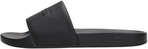 Tommy Hilfiger Chanclas Hombre Print Tumble con logotipo, Negro (Black), 45