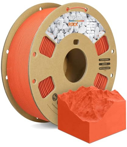 OVERTURE Rock PLA Filament 1.75mm, Marble PLA 1kg Spule (2.2lbs), Maßgenauigkeit +/-0.02mm, für Drucker 3D (Rock Marsrot)