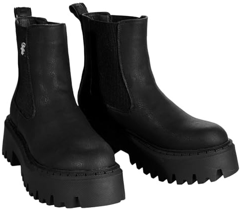 Buffalo Aspen Chelsea Leather Women's Black Boots - UK 6