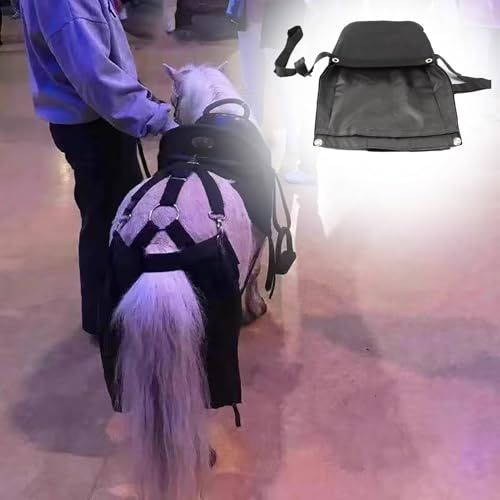 Jievmrs Pferdemistbeutel 1/2/3/4/5 Stück Pferde-Windel-Mist-Auffangbeutel, Waschbare Pony-Wickeltasche mit PU-Innenfutter, Tragbarer Pferdemist-Auffangbeutel mit Befestigung(1PC,M)