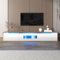 Mobile TV laccato lucido Bicolore Nero e Bianco - Illuminazione LED RGB 16 colori regolabili - Stile Contemporaneo per Soggiorno Moderno/Appartamento (Bianco + Marrone)