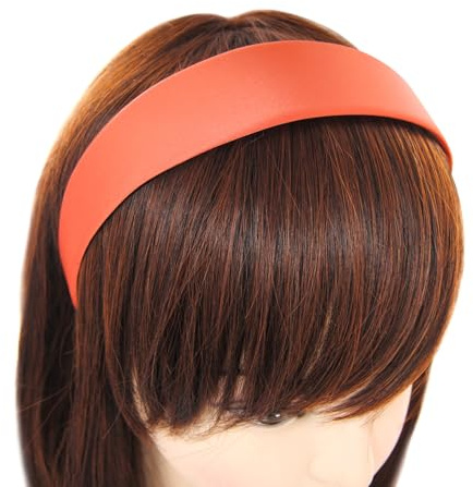 axy Breiter Haarreif mit Satin bezogen Haarband Vintage Klassik-Look Hairband Stirnband HRK1 (Orange)