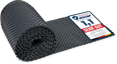 Garronda Noppenfolie Noppenbahn Drainagebahn HDPE 400g/m² 0,5x20 m GD-0160 | Hohe Druckfestigkeit, für Hochbeet, Keller und Grundmauern, als Mauerschutz, Bauwerksabdichtung und Feuchtigkeitssperre