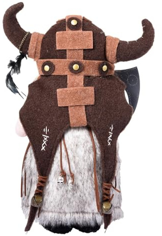 Dekorative Wikinger -Gnom - skandinavisches Plüschspielzeug, bärtige nordische Puppe in gepolstertem Stoff, einzigartige Wikingerdekoration | Charmantes Accessoire für die Winteratmosphäre im