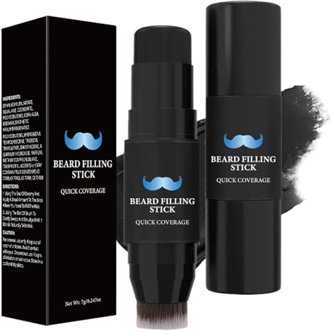 Bartfüller - Männer Schnurrbartfarbstoff | Bärte Dunkelbraune Farbstoffe | Füllstock & Pinsel | Dicker Und Voller Look | Wasserdichte Schweißfache Farbtöne Für Die Verstärkung Der Gesichtsbetreuung Vo