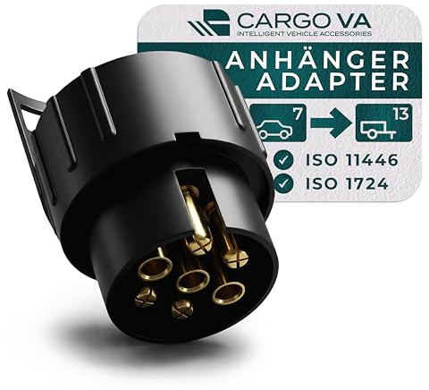 Anhänger Adapter 7 auf 13 polig | Kurzadapter für PKW Anhängerkupplung Wohnwagen & Fahrradträger | Wasserdicht | ISO 11446 & ISO 1724