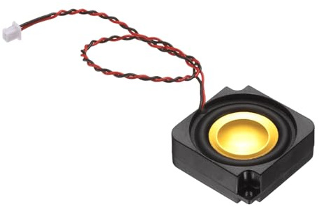 PATIKIL 3 Watt 4 Ohm Mini Speaker, 1PCS Full-Range Mobile Portable Advertising Machine Micro Loudspeaker Connector for Small Electronic Projects, Black Gold