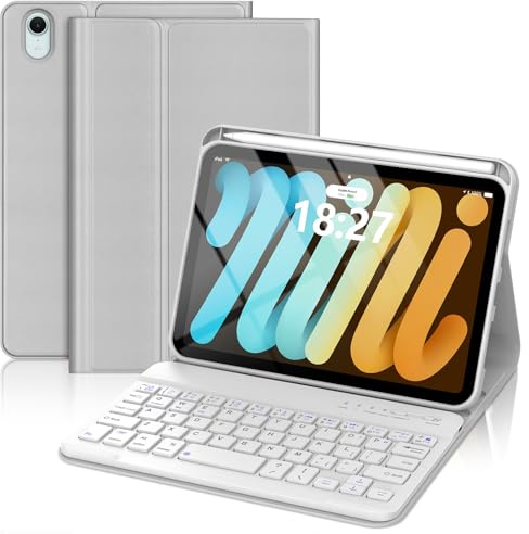 Keyboard Case for iPad mini 5/4/3/2/1 7.9 inch, Magnetically Detachable Wireless Keyboard, Slim Protective Case with Soft TPU Back Cover for 7.9-inch iPad mini 5th Gen, Pencil Holder, Auto Wake/Sleep