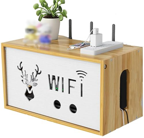 Boîte de Rangement de routeur WiFi 13x8x8 Pouces, Cache-routeur Mural, boîte WiFi, ABS, Installation Facile, étui Rangement câbles pour la décoration du Salon