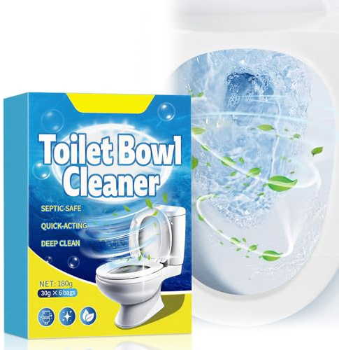 Foaming Toilet Cleaner Powder, Powerful Limescale & Stain Remover, Deep Cleaning Toilet Bowl Cleaner, Removes Dirt and Bad Odor (30g x 6 Sachets)