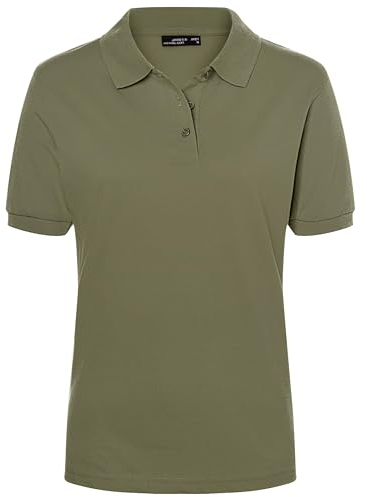 James & Nicholson Damenpolo Classic - Piqué-Poloshirt mit gestrickten Bündchen | Farbe: Olive | Grösse: XL