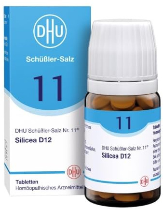 DHU Schüßler-Salz Nr. 11 Silicea D12, 80 St. Tabletten | Das Mineralsalz der Haare, der Haut und des Bindegewebes – das Original – umweltfreundlich im Arzneiglas