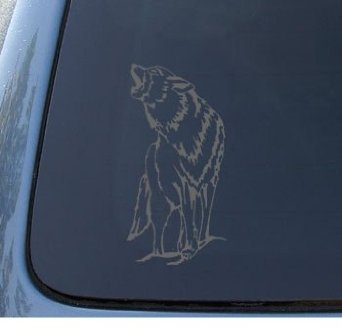 INDIGOS UG Aufkleber Autoaufkleber JDM Die Hart - Wolf - Howling Dog Coyote - Car, Truck, Notebook, Vinyl Decal 101mmx190mm