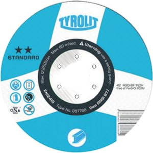 Tyrolit 367781 42 TRENNSCHEIBE GEKRÖPFT,Gewebeverbindung,Abmessung 115x2,5x22,23,VE: 25 Stück