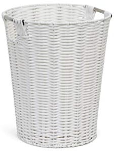 Arpan White Resin Plastic Strong Round Waste Paper Bin/Basket/Storage -Ideal For Home, Office, Hotels