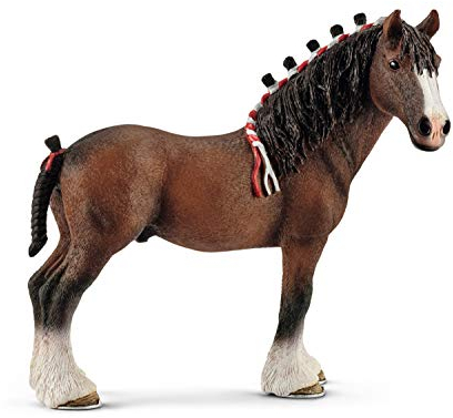 schleich 13808 Clydesdale Wallach, für Kinder ab 3+ Jahren, FARM WORLD - Spielfigur, Braun