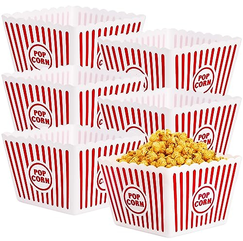 Bekith 4 Pack Recipiente Plástico Palomitas Raya Palomitas Caja, 23 x 23 x 15cm