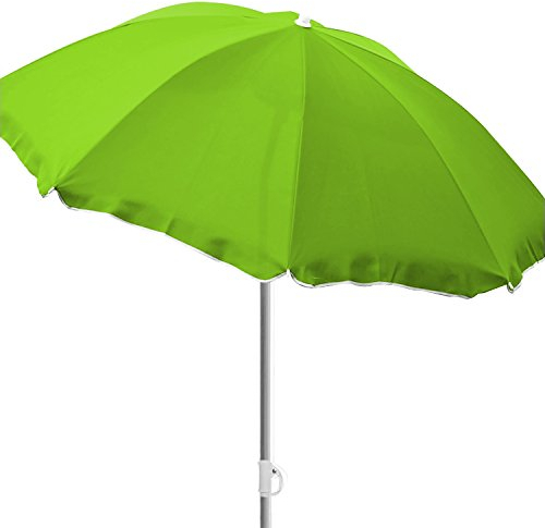 Mojawo – Parasol inclinable en polyester – Pour la plage et le jardin – Vert citron – Diamètre 1,80 m – Protection UV