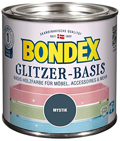 Bondex 424682 Glitzer-Basis mystik 0,5 L - Farbe Mit Glitzer Für 6m² - Glitzerfarbe schützt Holz und schafft Glitzernde Blickfänge
