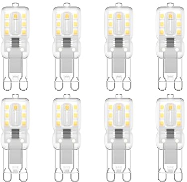 Klighten G9 LED Lampen, 3W/300LM Natürliches Weiß 4000K, 14x 2835SMD, G9 LED Birne Leuchtmittel Glühbirnen, Nicht Dimmbar AC 220-240V, 8er Pack
