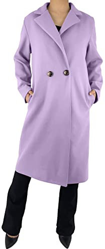 JOPHY & CO. Cappotto Lungo Donna Invernale Doppiopetto con Bottoni e Tasche (cod. 6586) (3XL, Lilla)